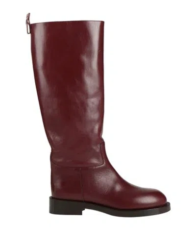 Rabanne Woman Boot Chocolate Brown Size 8 Leather In Multi