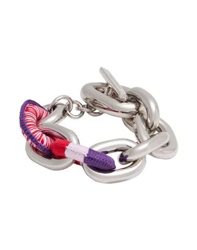 Rabanne Woman Bracelet Red Size - Aluminum, Brass