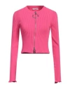 Rabanne Woman Cardigan Fuchsia Size L Cotton, Elastane In Pink