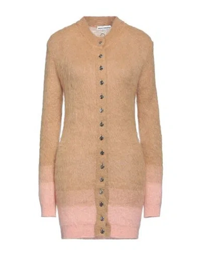 Rabanne Gradient Eyelash Wool Blend Cardigan In Sand