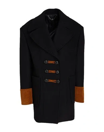 Rabanne Woman Coat Black Size 4 Virgin Wool, Polyamide, Cotton