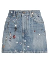 Rabanne Woman Denim Skirt Blue Size 8 Cotton In Blue