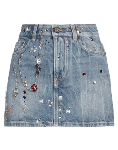 Rabanne Woman Denim Skirt Blue Size 8 Cotton