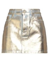 Rabanne Woman Denim Skirt Gold Size 6 Cotton In Gold