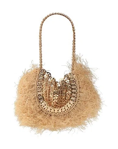 Rabanne Woman Handbag Gold Size - Metal, Straw