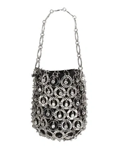 Rabanne Woman Handbag Silver Size - Metal, Textile Fibers