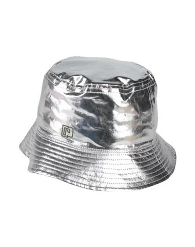 Rabanne Woman Hat Silver Size Onesize Cotton, Polyurethane