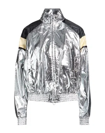 Rabanne Woman Jacket Silver Size 6 Cotton, Polyurethane