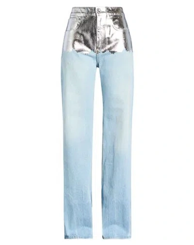 Rabanne Woman Jeans Blue Size 4 Cotton