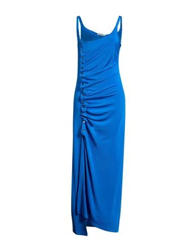 Rabanne Woman Maxi Dress Azure Size 16 Viscose, Elastane In Blue