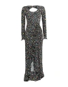 Rabanne Printed Wrap Midi Dress In Black