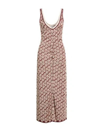 Rabanne Woman Maxi Dress Burgundy Size M Viscose In Multi