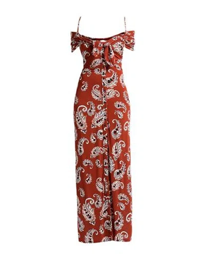 Rabanne Woman Maxi Dress Chocolate Brown Size 6 Viscose, Elastane