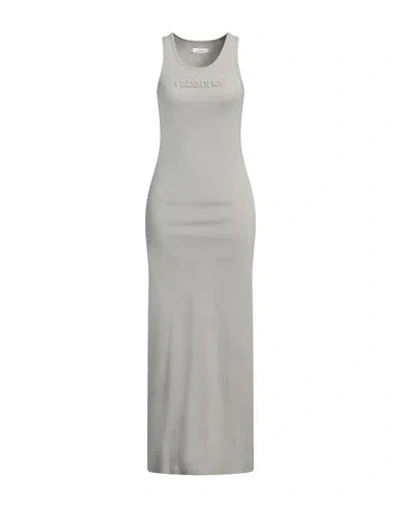 Rabanne Woman Maxi Dress Grey Size M Cotton, Elastane