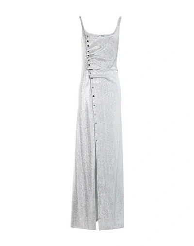 Rabanne Woman Maxi Dress Silver Size 8 Viscose, Polyester, Elastane In Blue