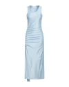 Rabanne Woman Maxi Dress Sky Blue Size 8 Viscose, Elastane In Blue