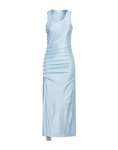 Rabanne Woman Maxi Dress Sky Blue Size 8 Viscose, Elastane