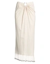 Rabanne Woman Maxi Skirt Beige Size 10 Organic Cotton In Beige