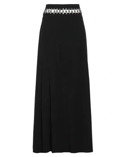 RABANNE RABANNE WOMAN MAXI SKIRT BLACK SIZE 6 ACETATE, VISCOSE