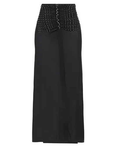 Rabanne Woman Maxi Skirt Black Size 4 Cupro, Elastane
