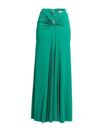 Rabanne Woman Maxi Skirt Emerald Green Size 8 Cupro, Elastane