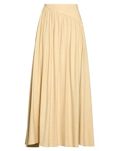 Rabanne Woman Maxi Skirt Mustard Size 6 Viscose, Polyamide In Yellow