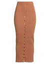 Rabanne Woman Maxi Skirt Rust Size M Cotton, Elastane