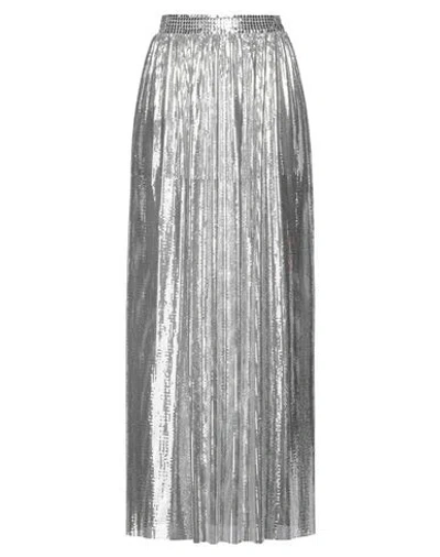 Rabanne Woman Maxi Skirt Silver Size 10 Aluminum