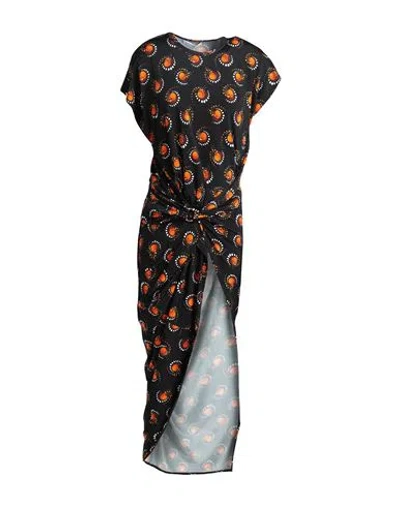 Rabanne Woman Midi Dress Black Size 10 Viscose, Elastane In Multi