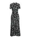 Rabanne Woman Midi Dress Black Size 12 Viscose, Elastane In Multi