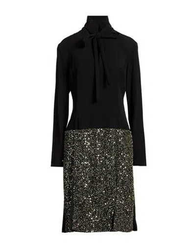 Rabanne Woman Midi Dress Black Size 8 Polyester, Acetate, Viscose