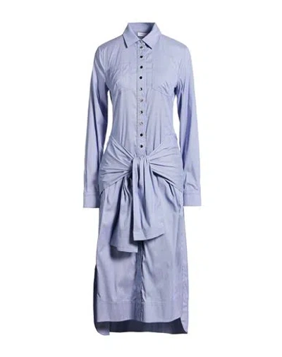 Rabanne Woman Midi Dress Blue Size 6 Cotton, Polyamide, Elastane