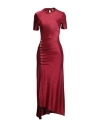 Rabanne Woman Midi Dress Burgundy Size 8 Viscose, Elastane In Brown