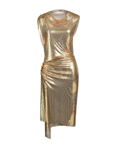 Rabanne Woman Midi Dress Gold Size 4 Aluminum