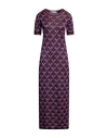 Rabanne Short-sleeve Graphic-print Dress In Purple