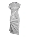 Rabanne Asymmetric Ruched Stretch-lurex Dress In Silver