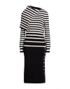 Rabanne Woman Midi Dress White Size L Merino Wool In Black