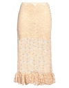 Rabanne Woman Midi Skirt Apricot Size 6 Polyamide, Elastane In Orange