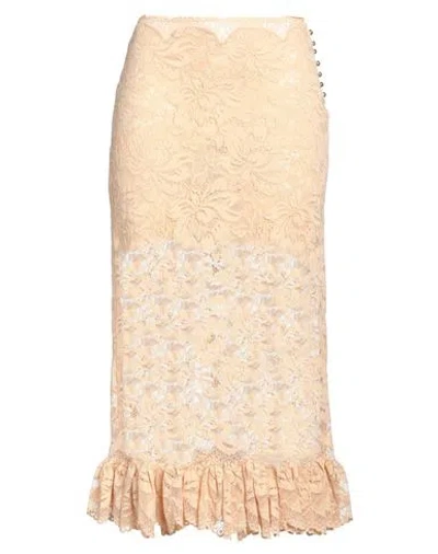Rabanne Woman Midi Skirt Apricot Size 6 Polyamide, Elastane In Orange
