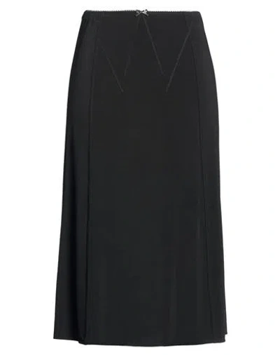 Rabanne Woman Midi Skirt Black Size 8 Viscose, Elastane