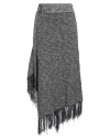Rabanne Woman Midi Skirt Black Size L Wool, Acrylic, Cotton, Viscose In Black