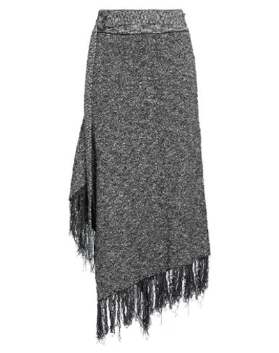 Rabanne Woman Midi Skirt Black Size L Wool, Acrylic, Cotton, Viscose