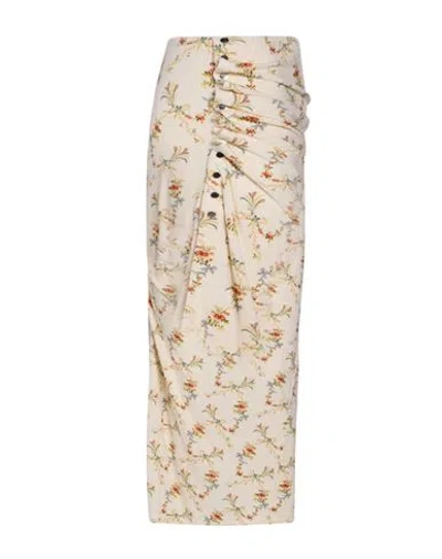 Rabanne Woman Midi Skirt Cream Size 2 Viscose, Elastane In Multi