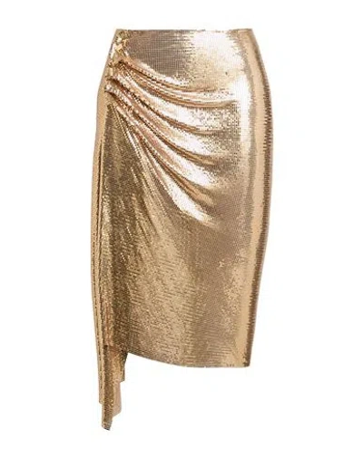 Rabanne Woman Midi Skirt Gold Size 4 Aluminum