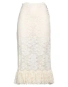 Rabanne Woman Midi Skirt Ivory Size 6 Polyamide, Elastane In White