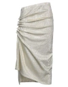 Rabanne Ruched-detailing Asymmetric Midi Skirt In Grey