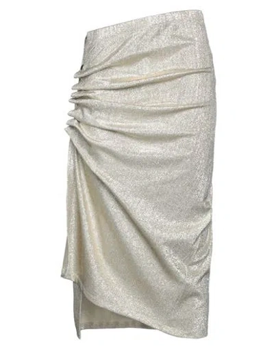 RABANNE RABANNE WOMAN MIDI SKIRT PLATINUM SIZE 6 VISCOSE, POLYESTER, ELASTANE