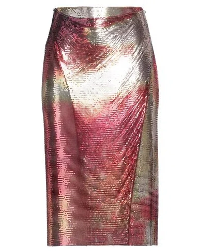 Rabanne Woman Midi Skirt Red Size 6 Aluminum