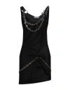 Rabanne Chain-link Gathered O-ring Sleeveless Mini Dress In Black