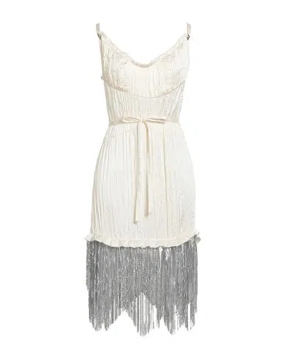 Rabanne Woman Mini Dress Cream Size 6 Polyester, Aluminum In White